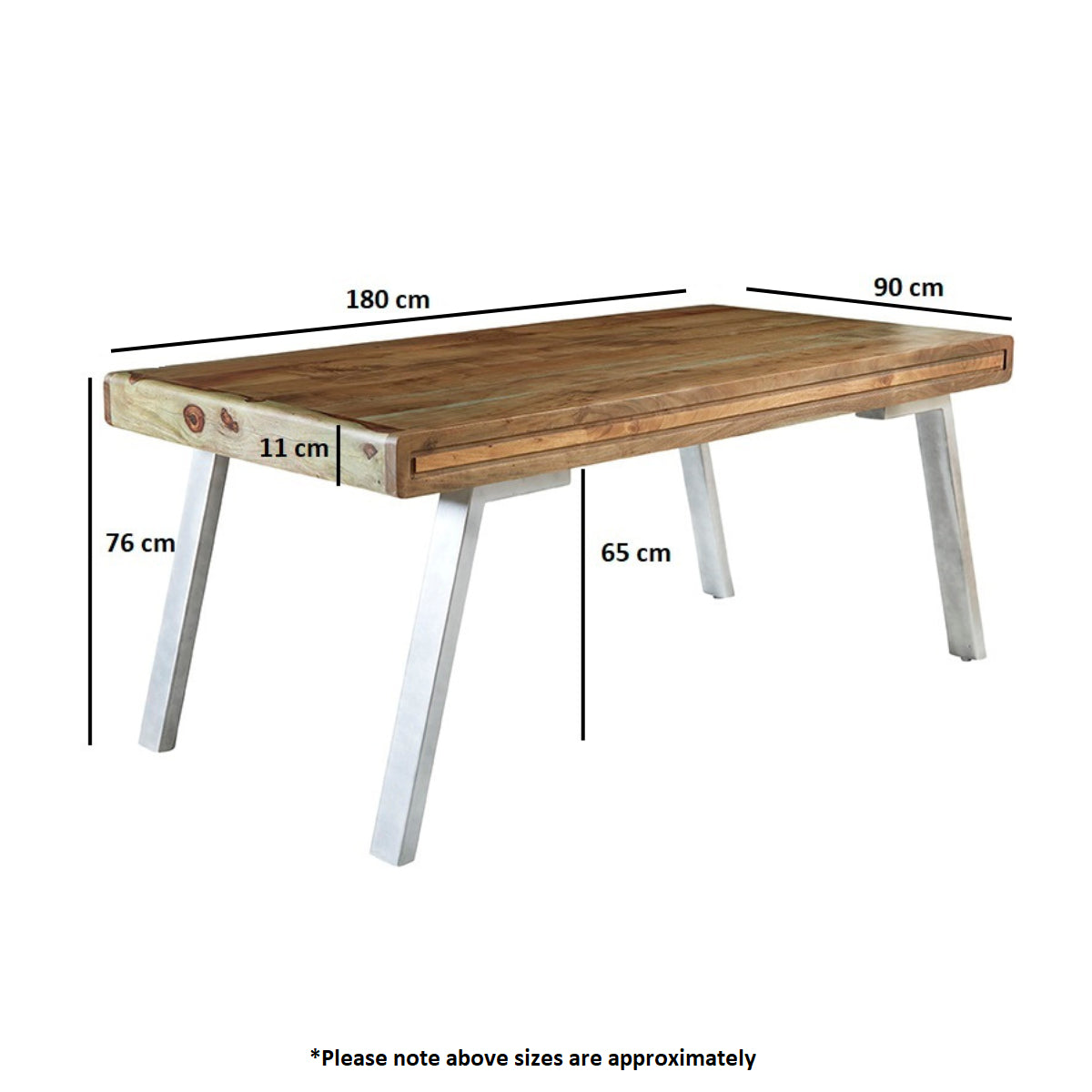 Solid Hardwood Dining Table for 6 to 8 People - Aspen