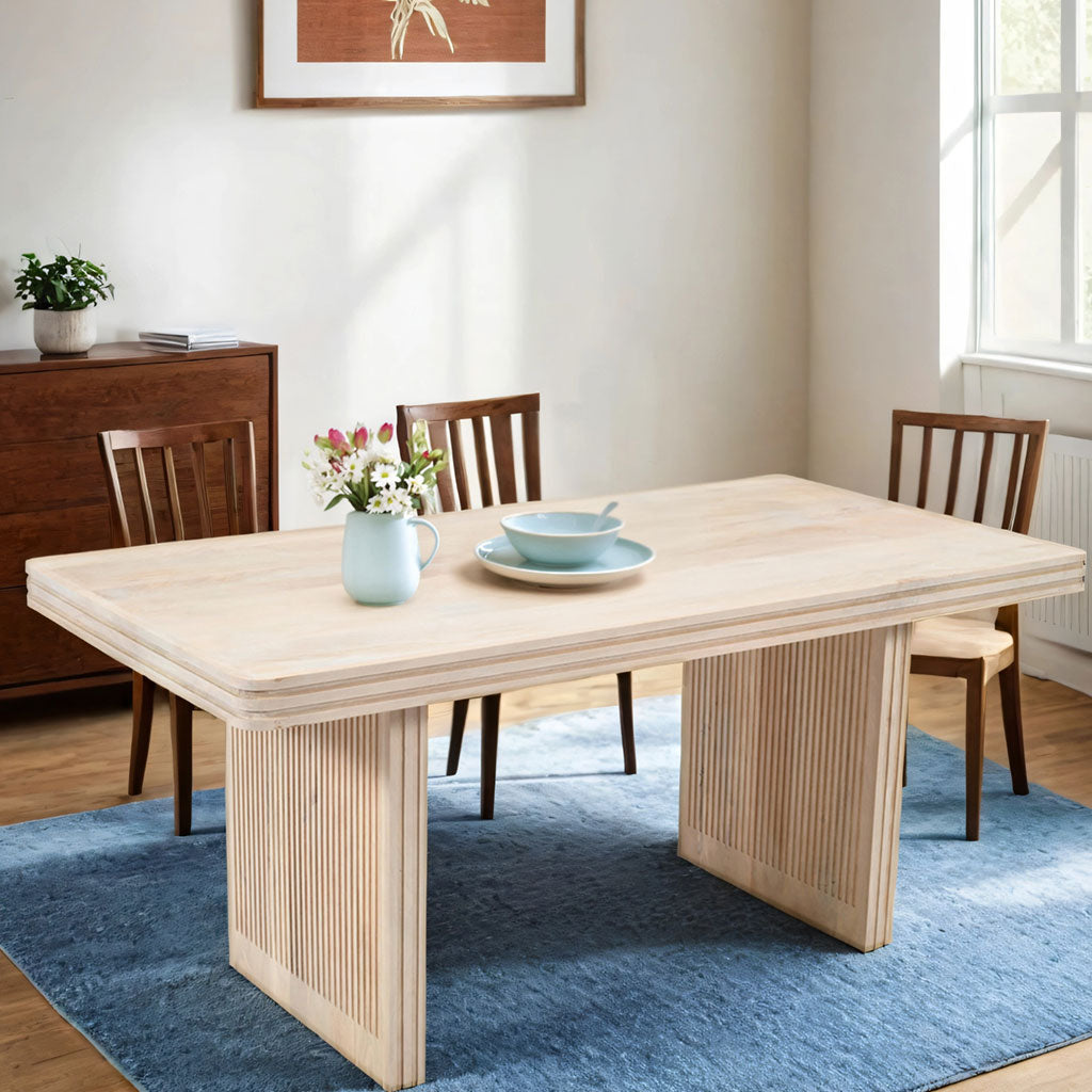 Solid Hardwood Dining Table for 6 to 8 People - Hudson