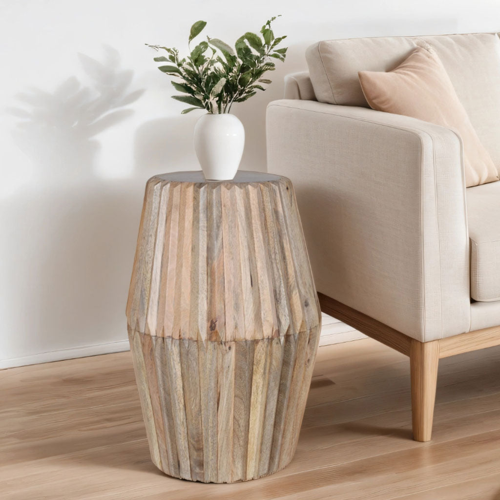 Solid Hardwood Side Table Round - Hudson