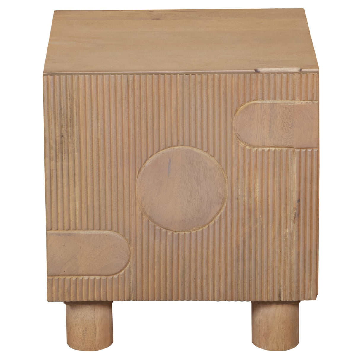 Solid Mango Wood Bedside Cabinet With 1 Door - Austin