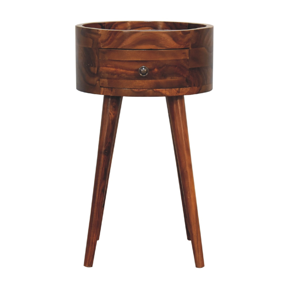 Solid Mango Wood Bedside Cabinet With 1 Drawer - Alina
