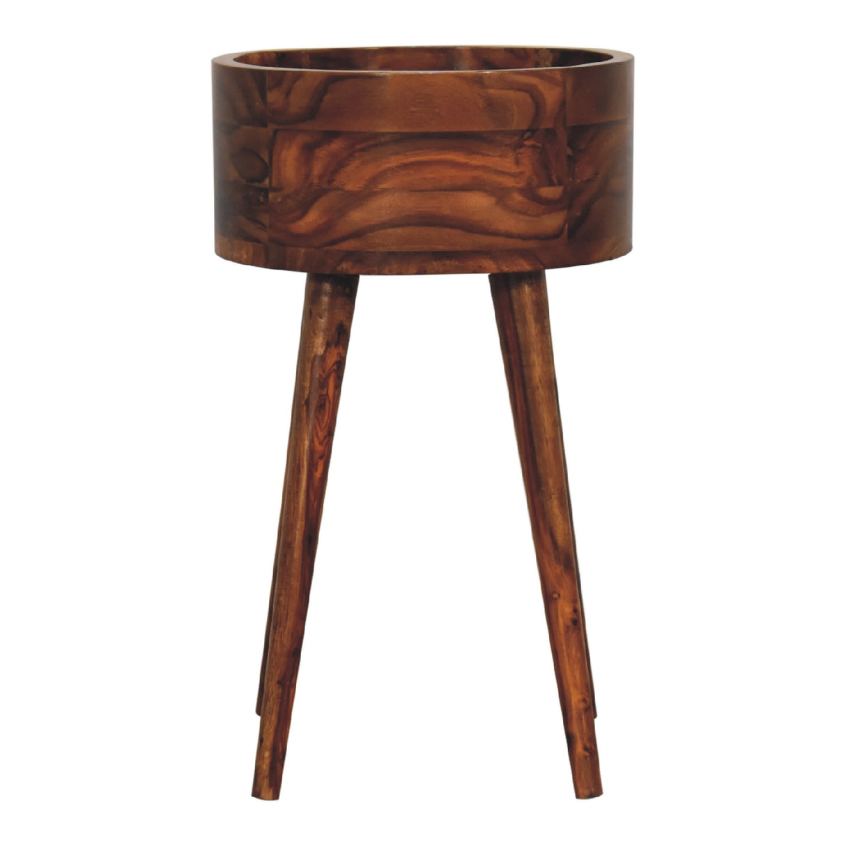 Solid Mango Wood Bedside Cabinet With 1 Drawer - Alina