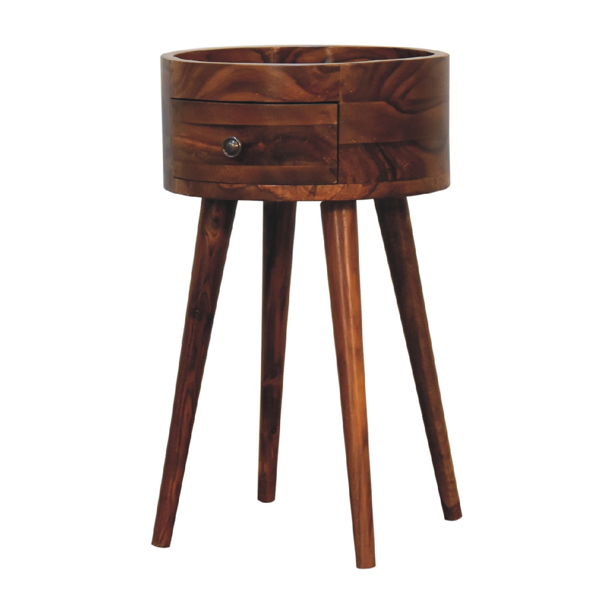 Solid Mango Wood Bedside Cabinet With 1 Drawer - Alina