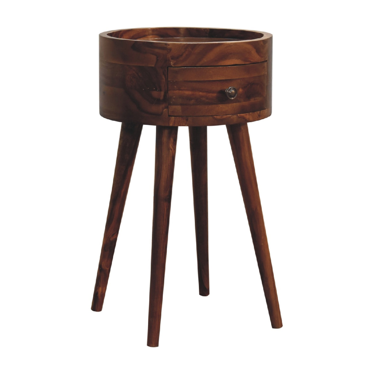 Solid Mango Wood Bedside Cabinet With 1 Drawer - Alina