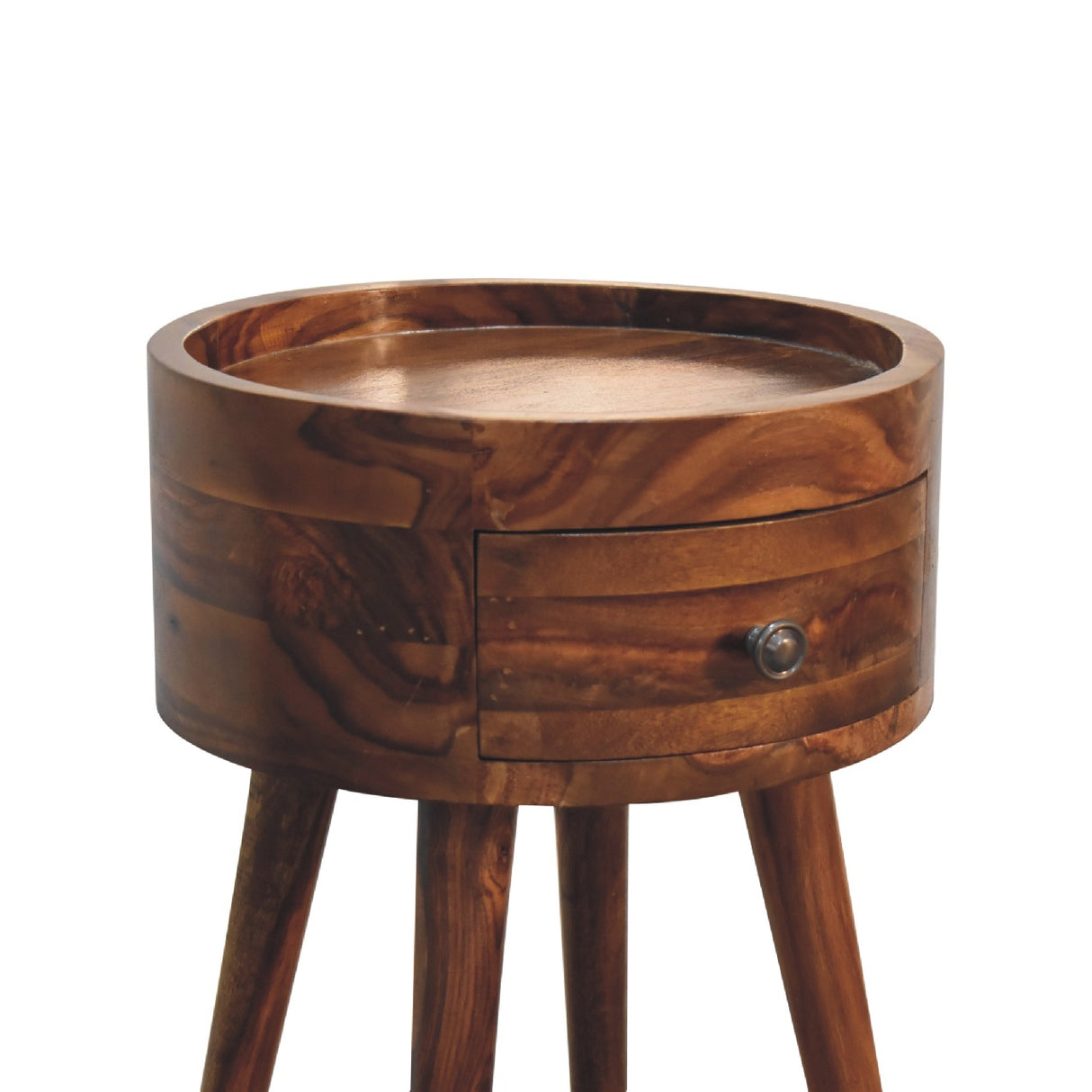 Solid Mango Wood Bedside Cabinet With 1 Drawer - Alina