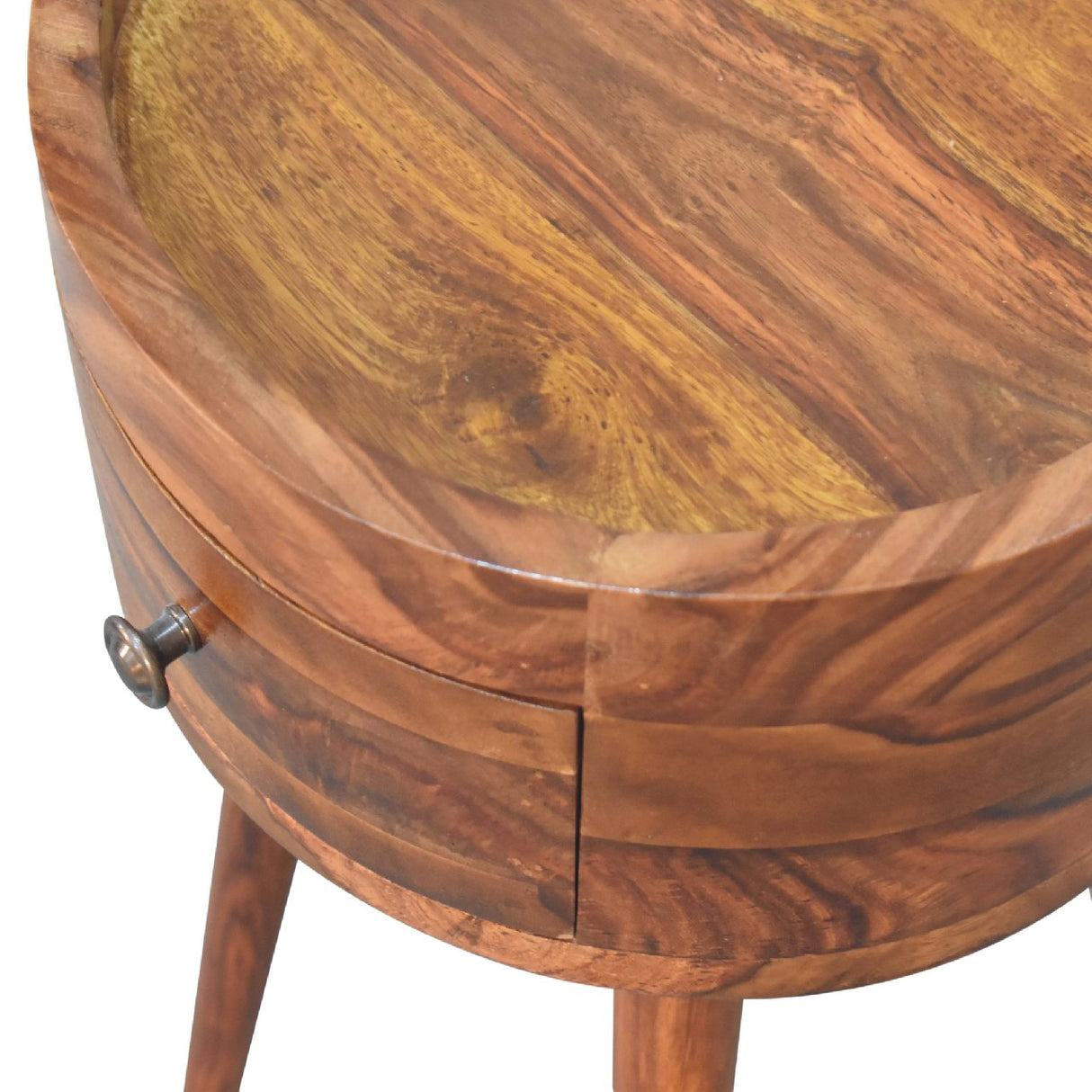 Solid Mango Wood Bedside Cabinet With 1 Drawer - Alina