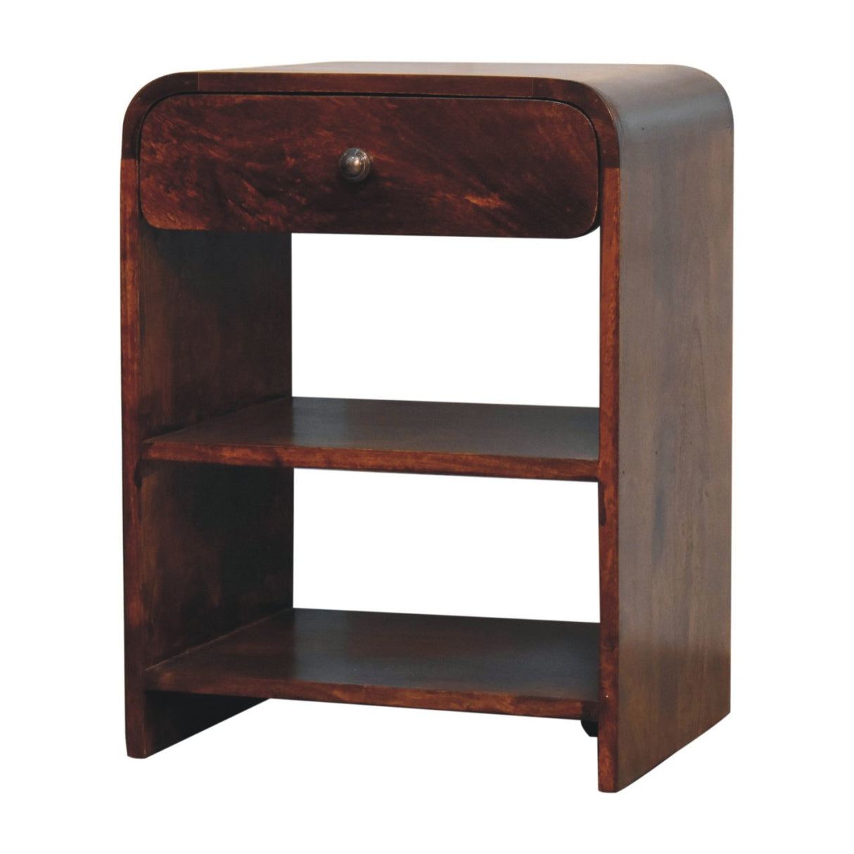 Solid Mango Wood Bedside Cabinet With 1 Drawer - Aspen
