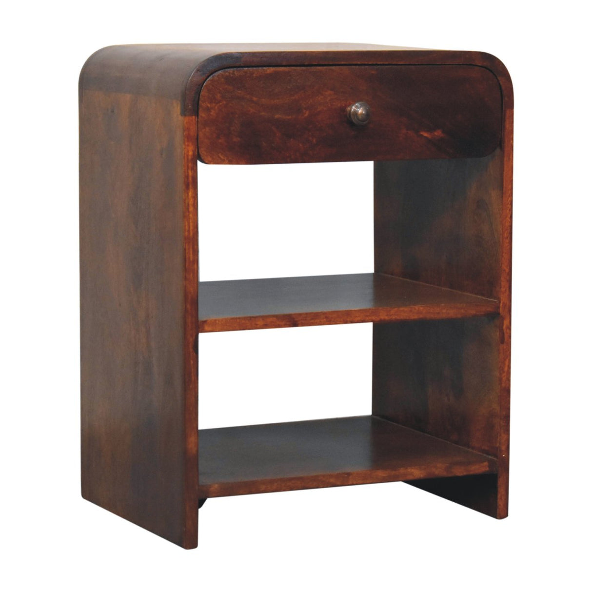 Solid Mango Wood Bedside Cabinet With 1 Drawer - Aspen