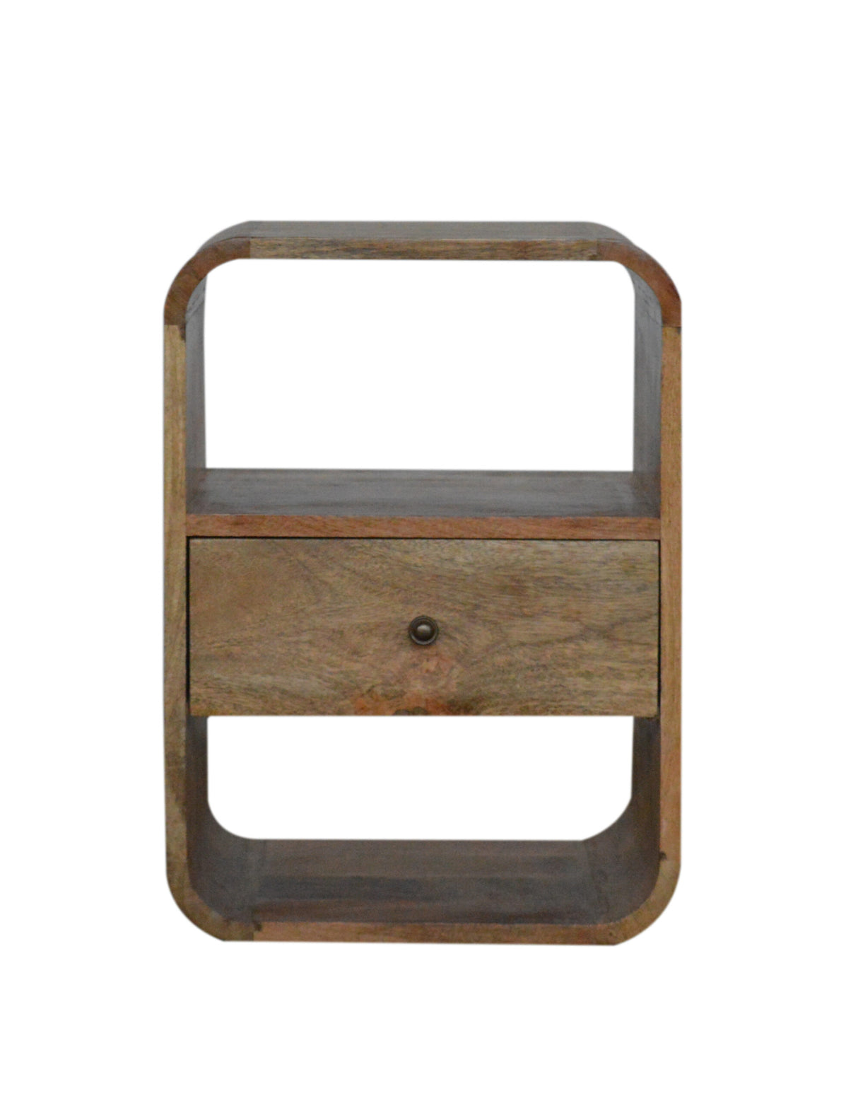 Solid Mango Wood Bedside Cabinet With 1 Drawer - London