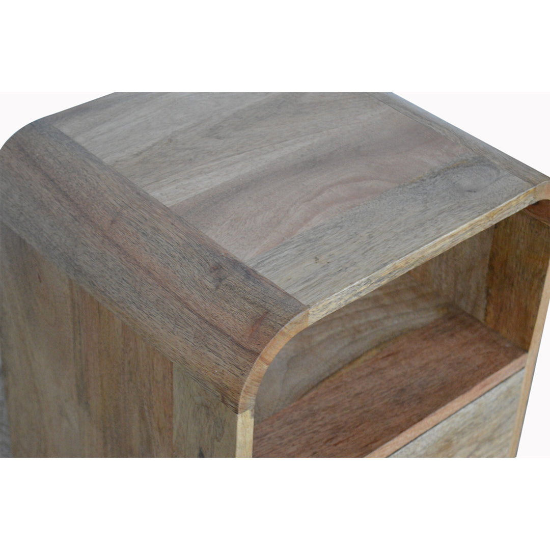 Solid Mango Wood Bedside Cabinet With 1 Drawer - London