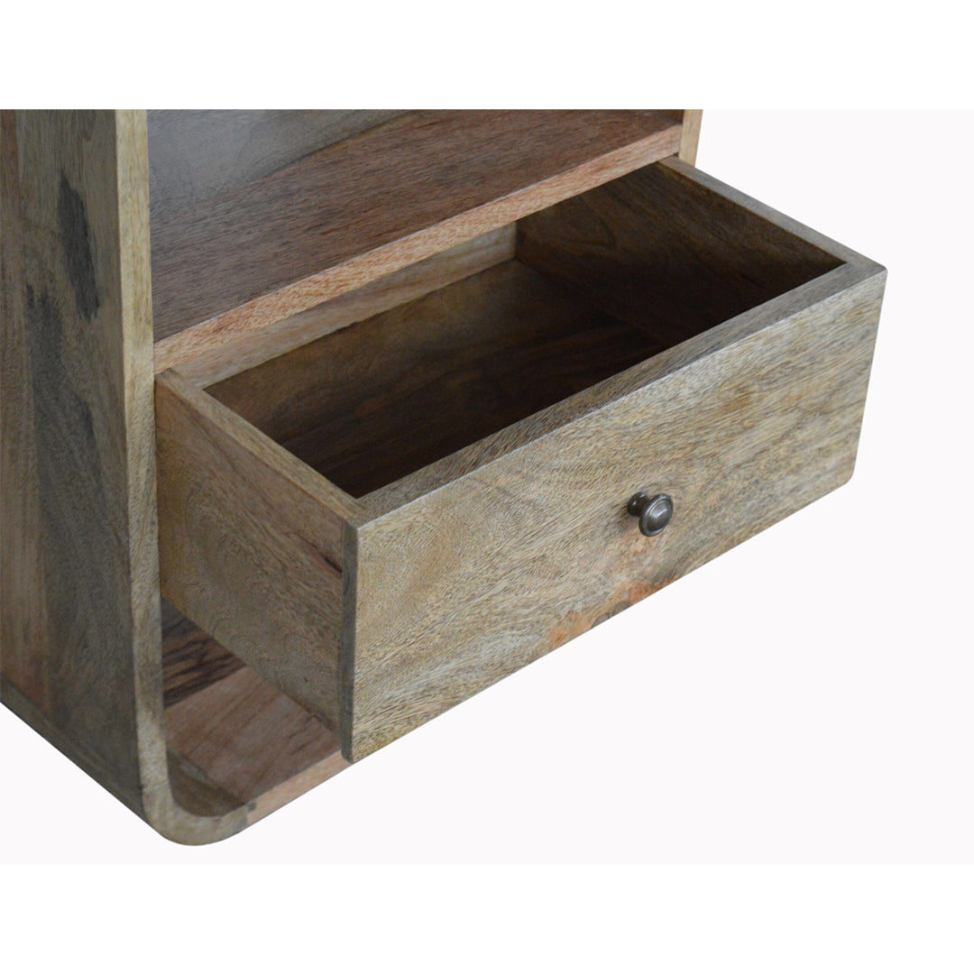 Solid Mango Wood Bedside Cabinet With 1 Drawer - London