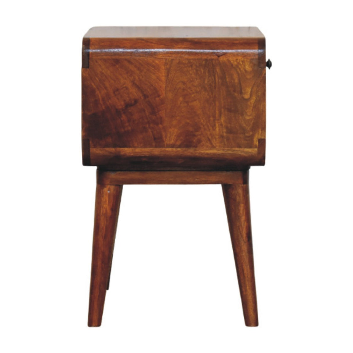 Solid Mango Wood Bedside Cabinet With 1 Drawer And Open Slot - Avora