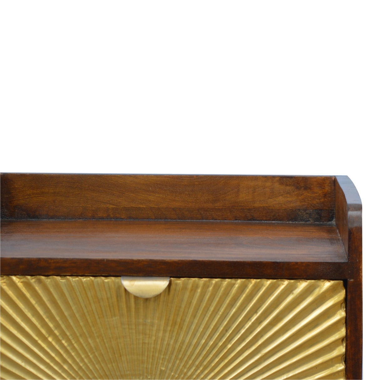 Solid Mango Wood Bedside Cabinet With 1 Gold Front Drawer - Manila