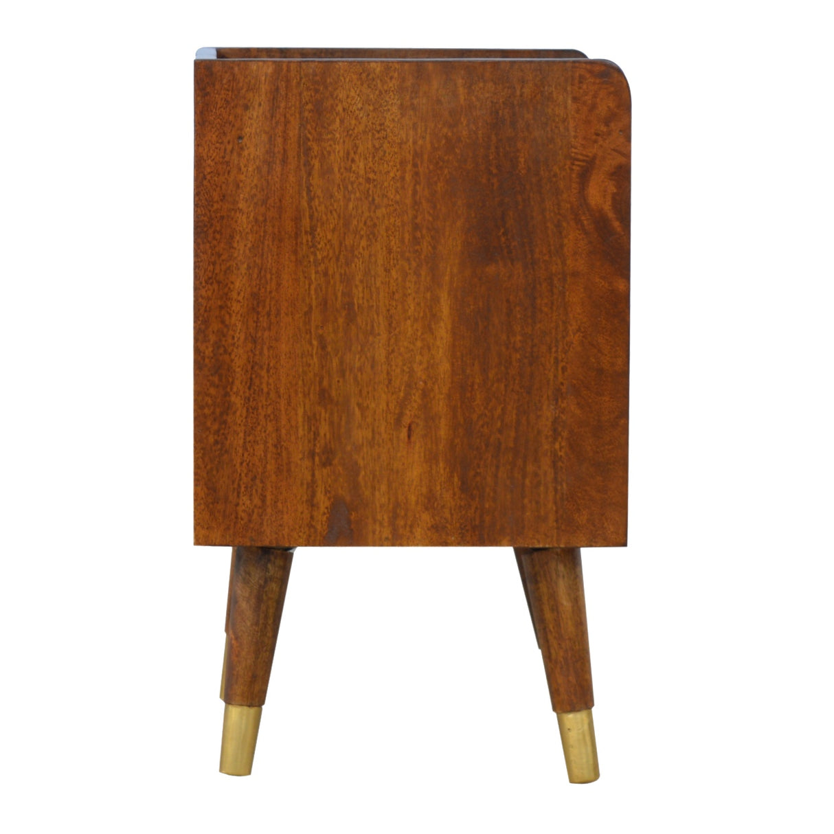 Solid Mango Wood Bedside Cabinet With 1 Gold Front Drawer - Manila