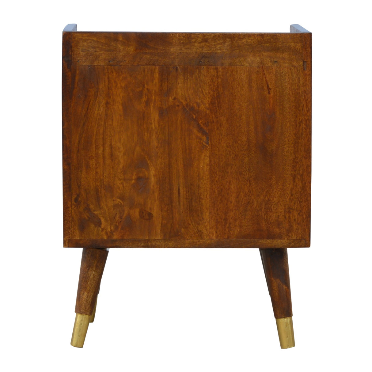 Solid Mango Wood Bedside Cabinet With 1 Gold Front Drawer - Manila