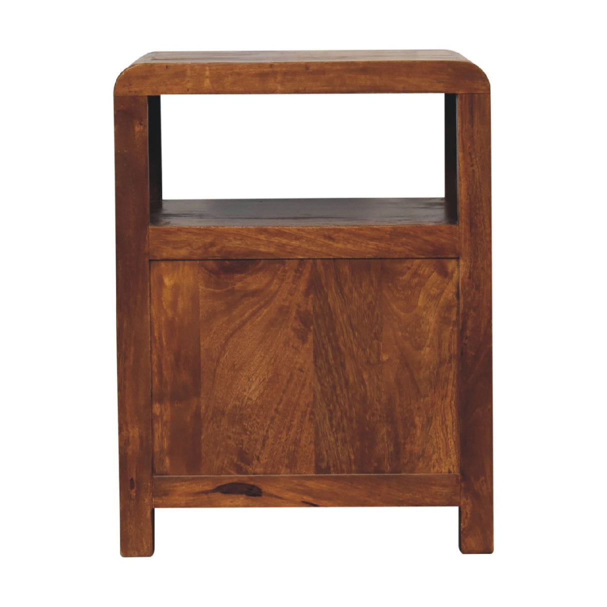 Solid Mango Wood Bedside Cabinet With 2 Drawers - Aspen
