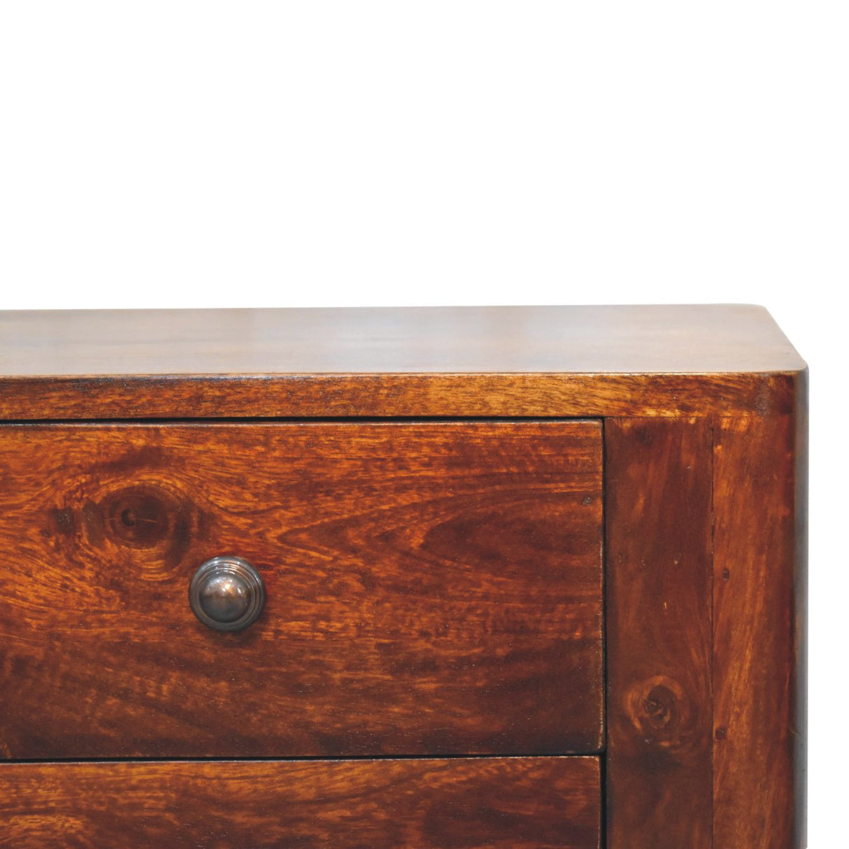 Solid Mango Wood Bedside Cabinet With 2 Drawers - Bera