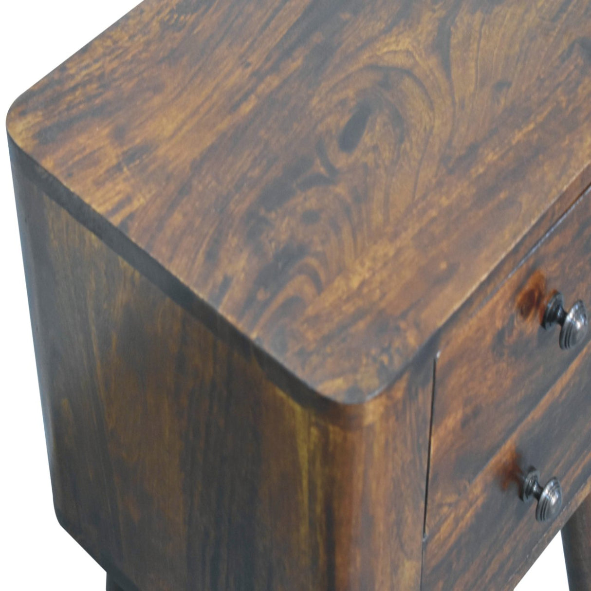 Solid Mango Wood Bedside Cabinet With 2 Drawers - Bera