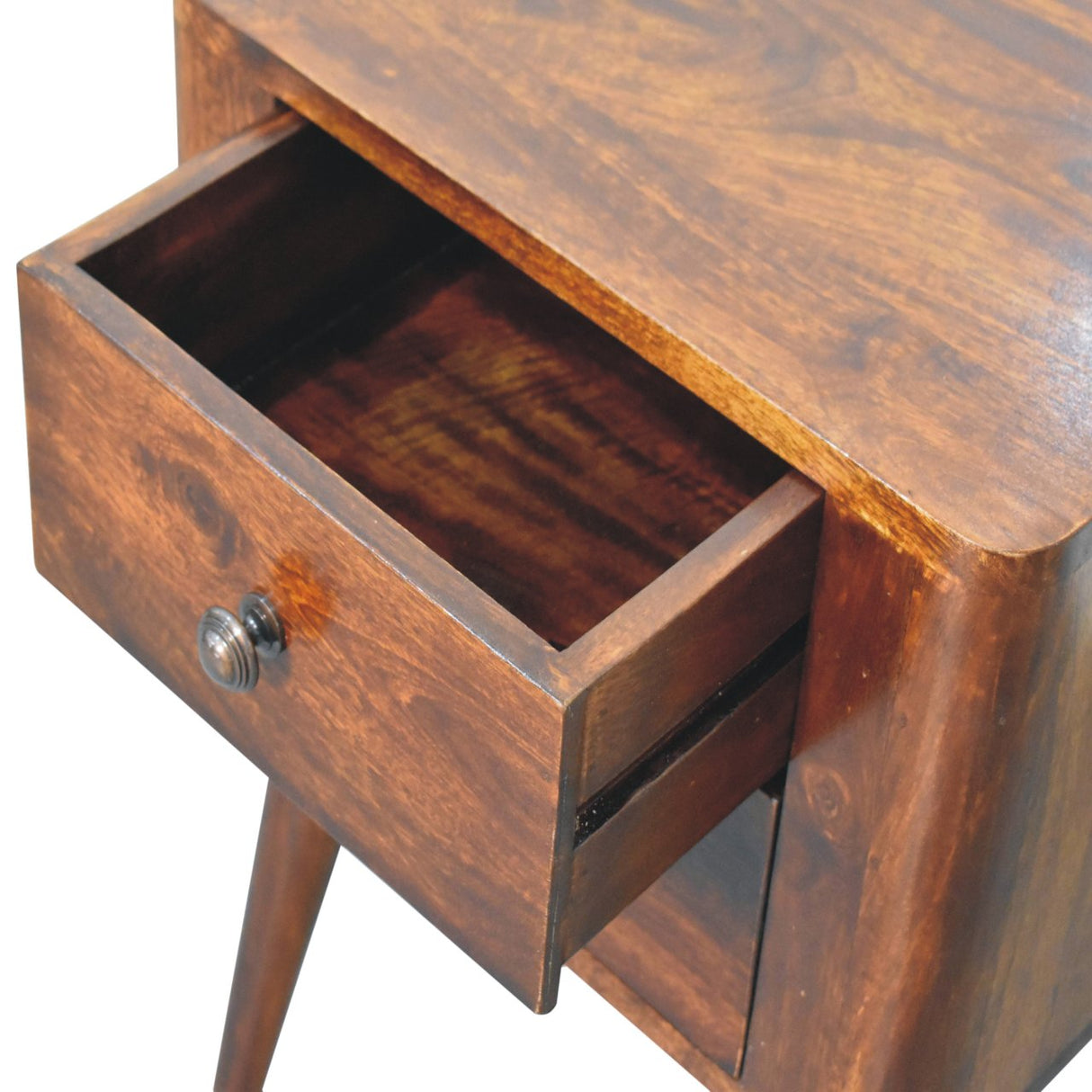 Solid Mango Wood Bedside Cabinet With 2 Drawers - Bera
