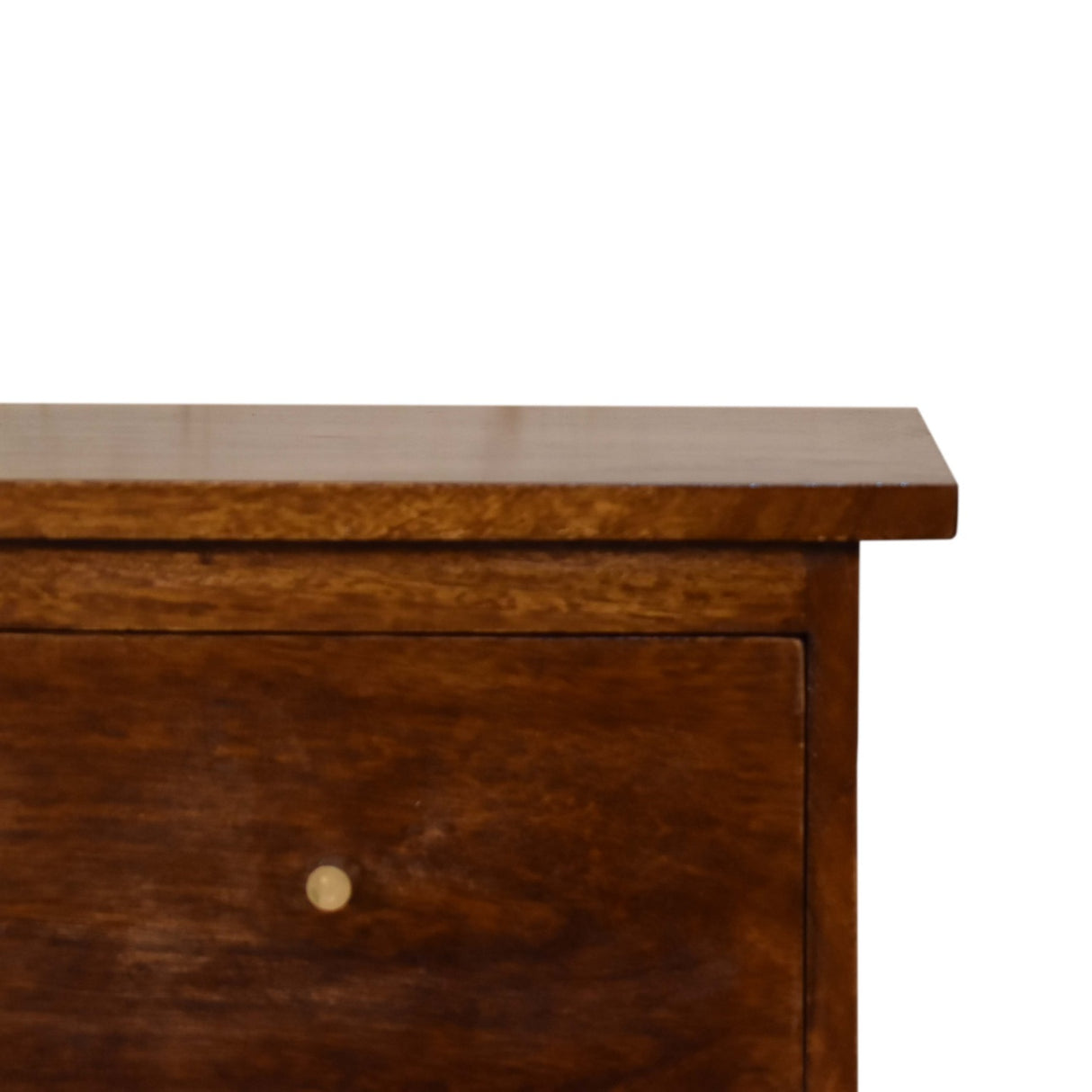 Solid Mango Wood Bedside Cabinet With 2 Drawers - Birmingham