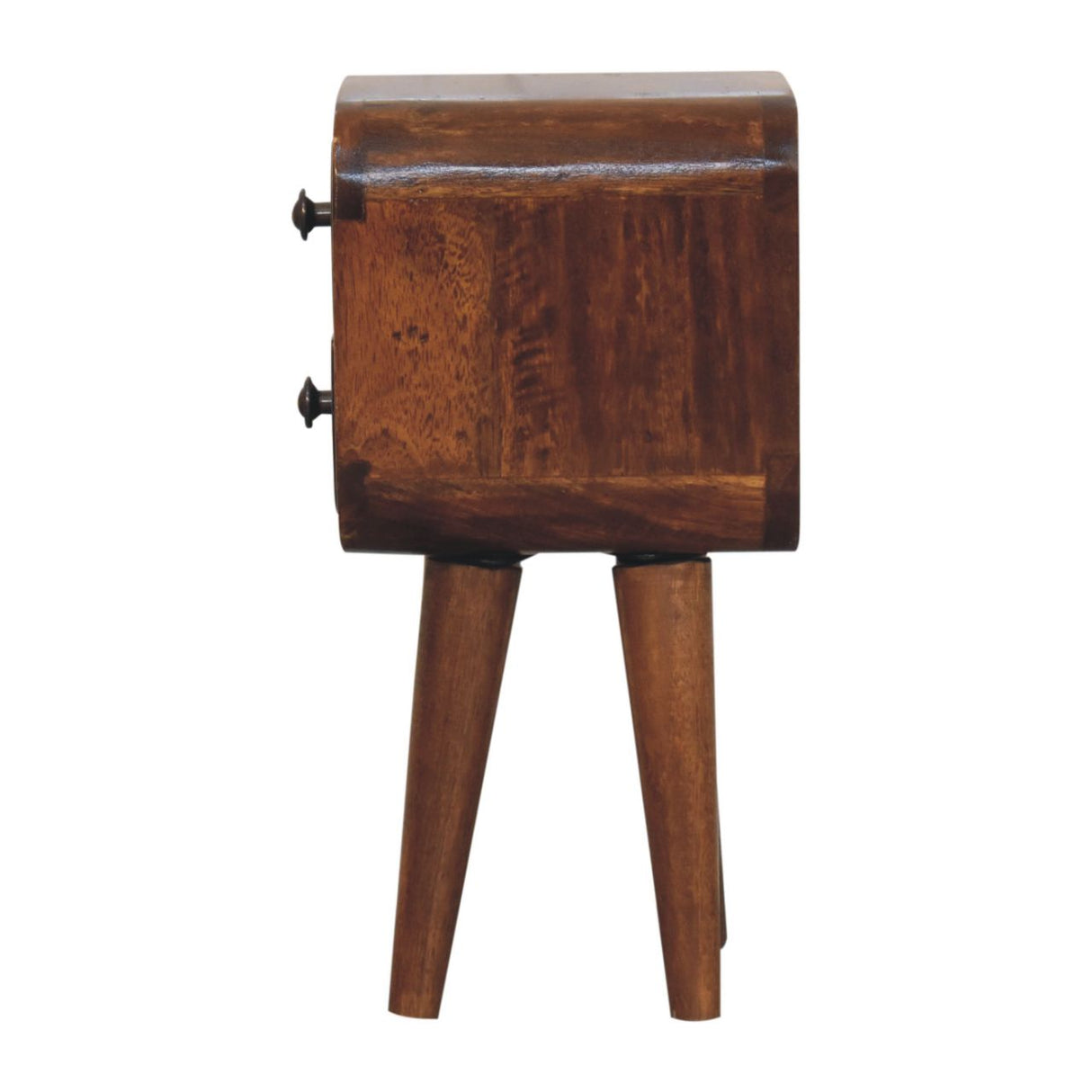 Solid Mango Wood Bedside Cabinet With 2 Drawers - Exeter
