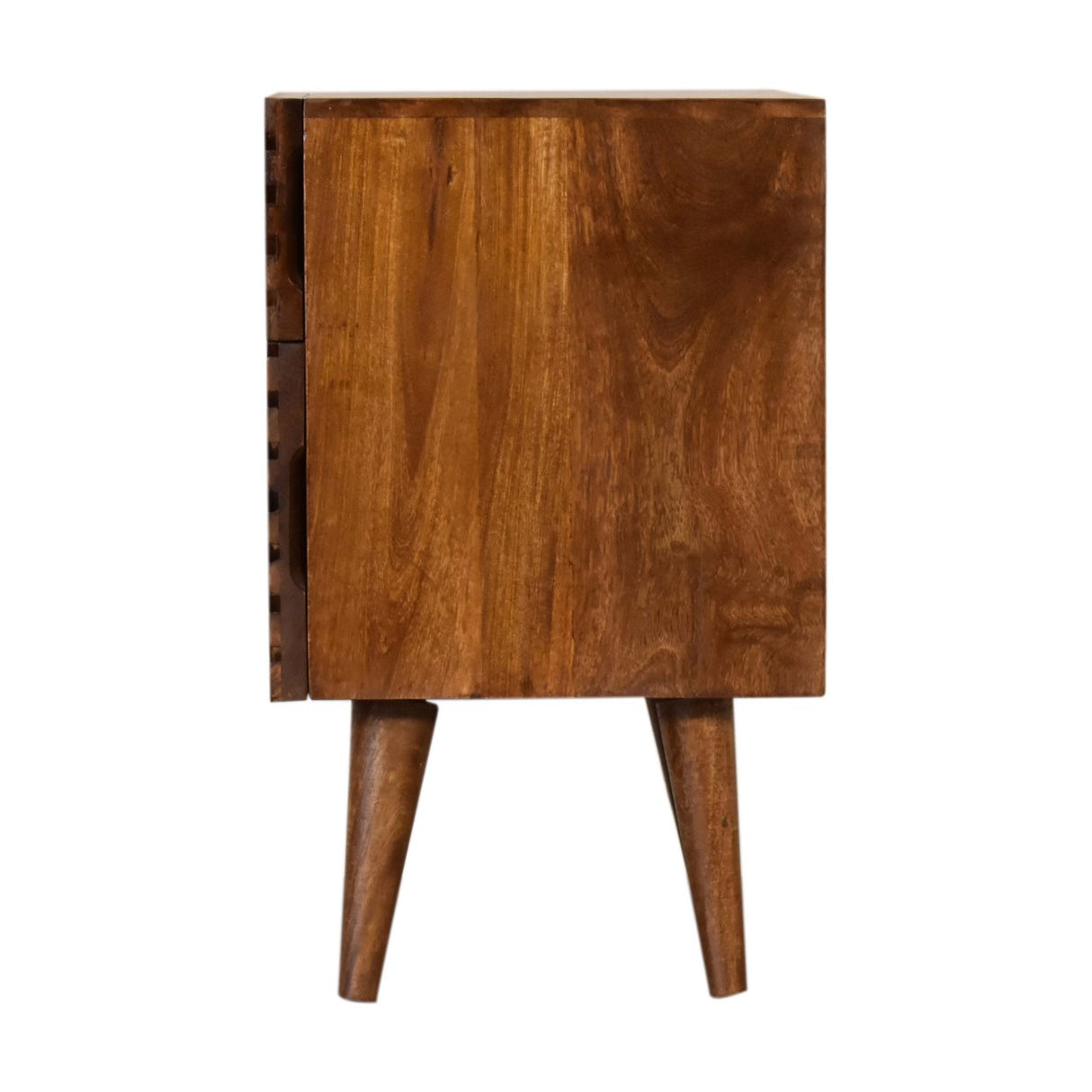 Solid Mango Wood Bedside Cabinet With 2 Drawers - Lille