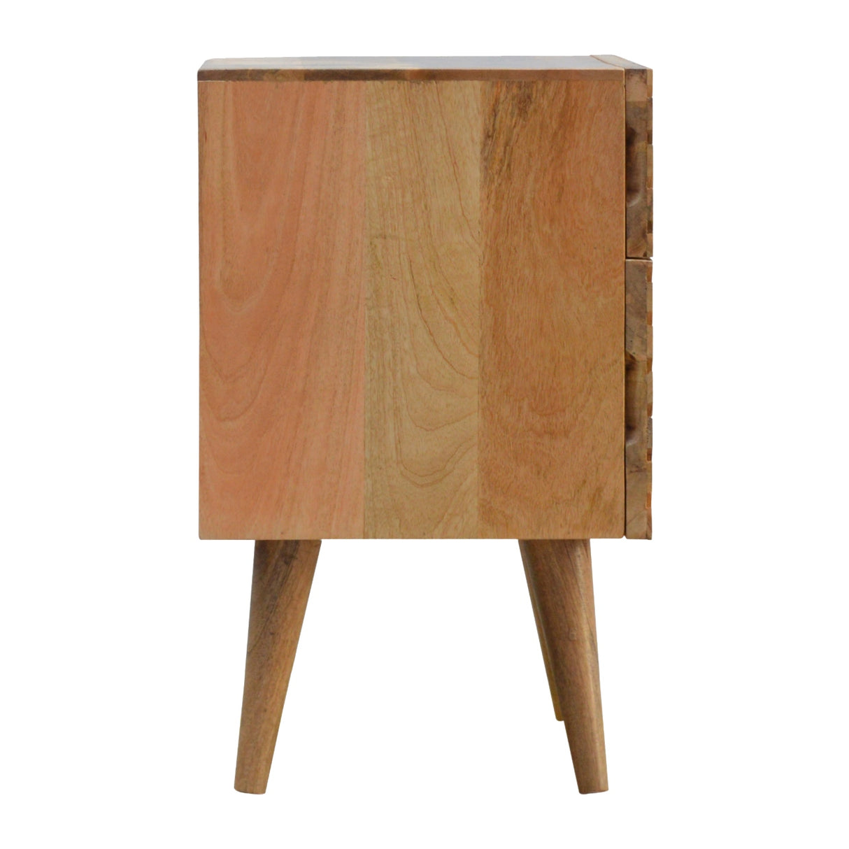 Solid Mango Wood Bedside Cabinet With 2 Drawers - Lille