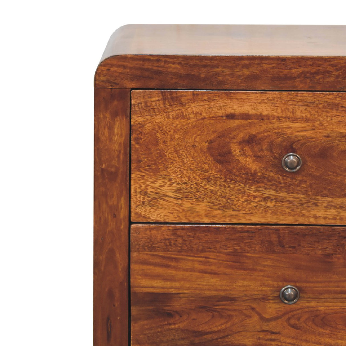Solid Mango Wood Bedside Cabinet With 3 Drawers - Aspen