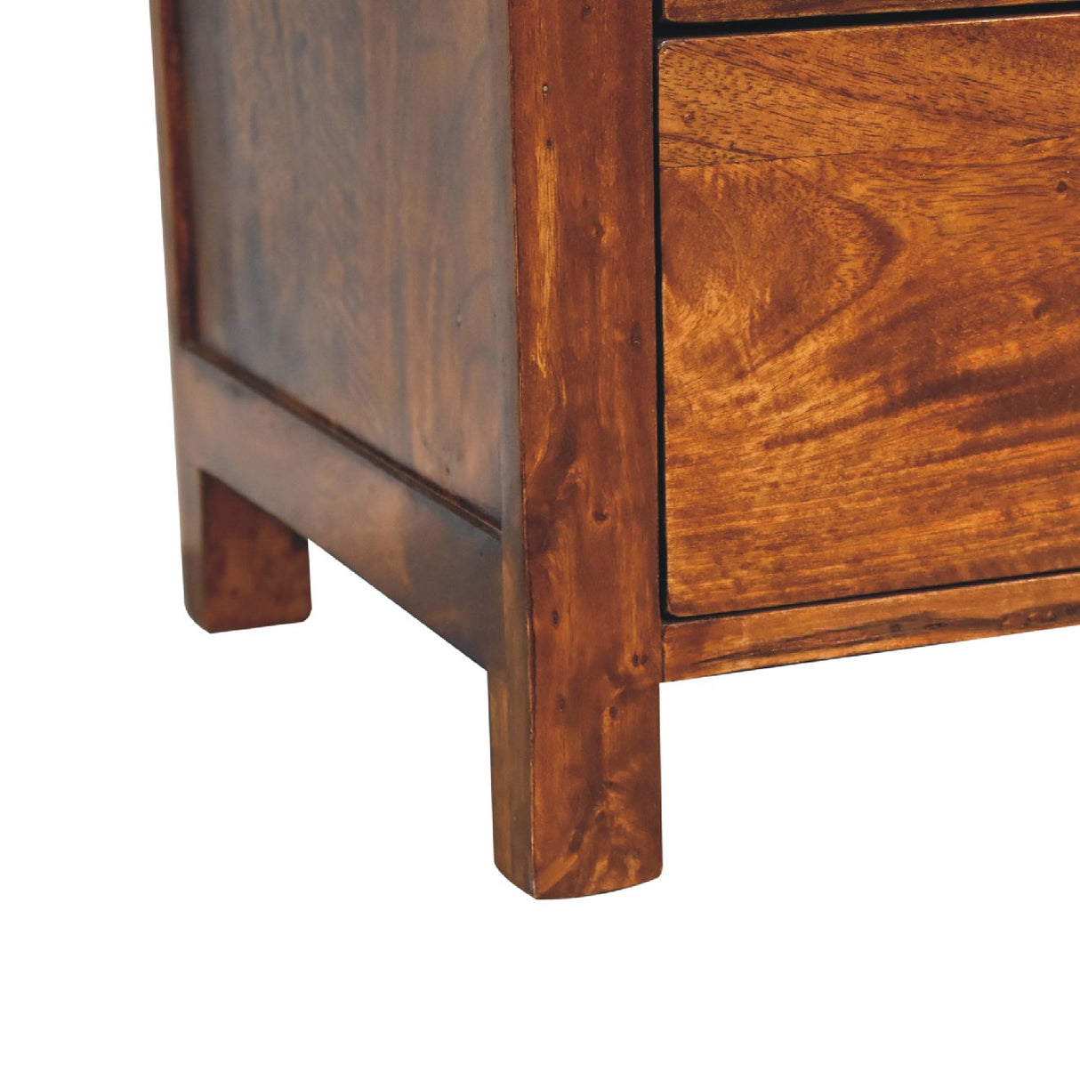 Solid Mango Wood Bedside Cabinet With 3 Drawers - Aspen