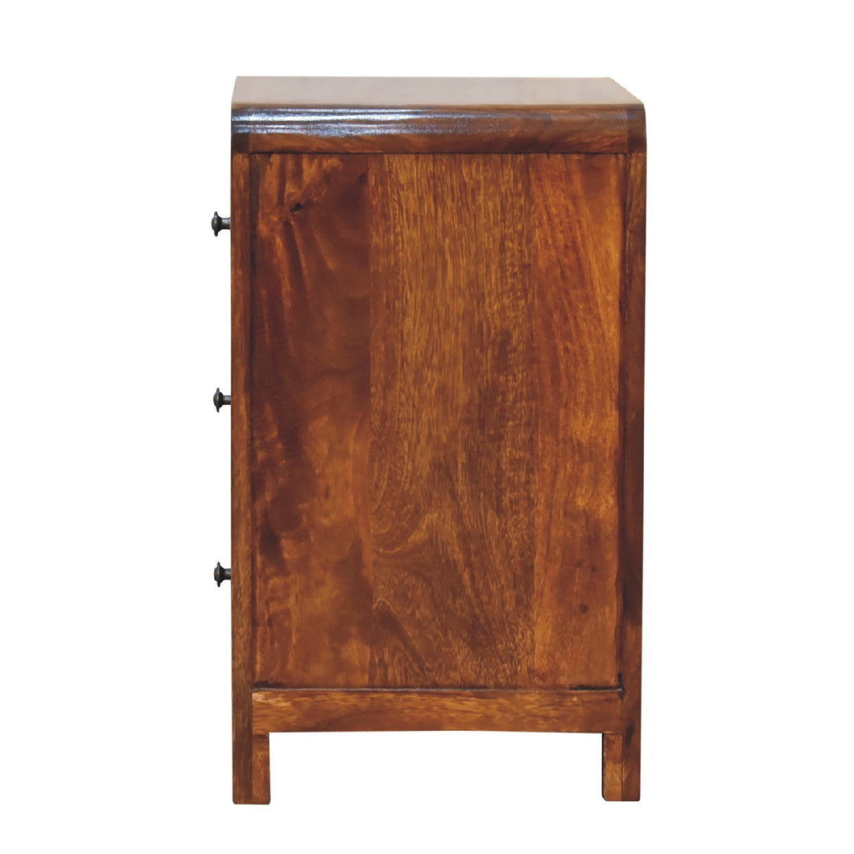 Solid Mango Wood Bedside Cabinet With 3 Drawers - Aspen