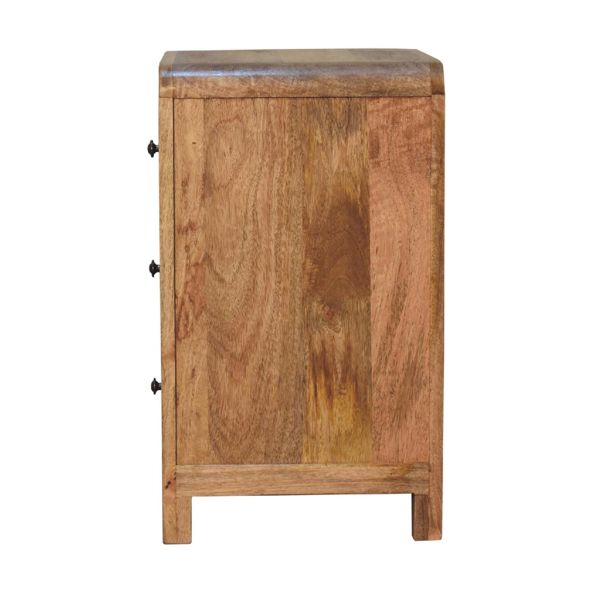 Solid Mango Wood Bedside Cabinet With 3 Drawers - Aspen
