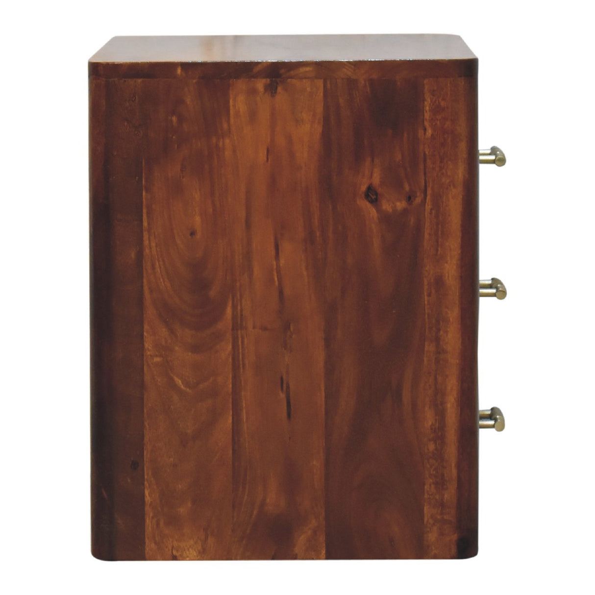 Solid Mango Wood Bedside Cabinet With 3 Drawers - Luca