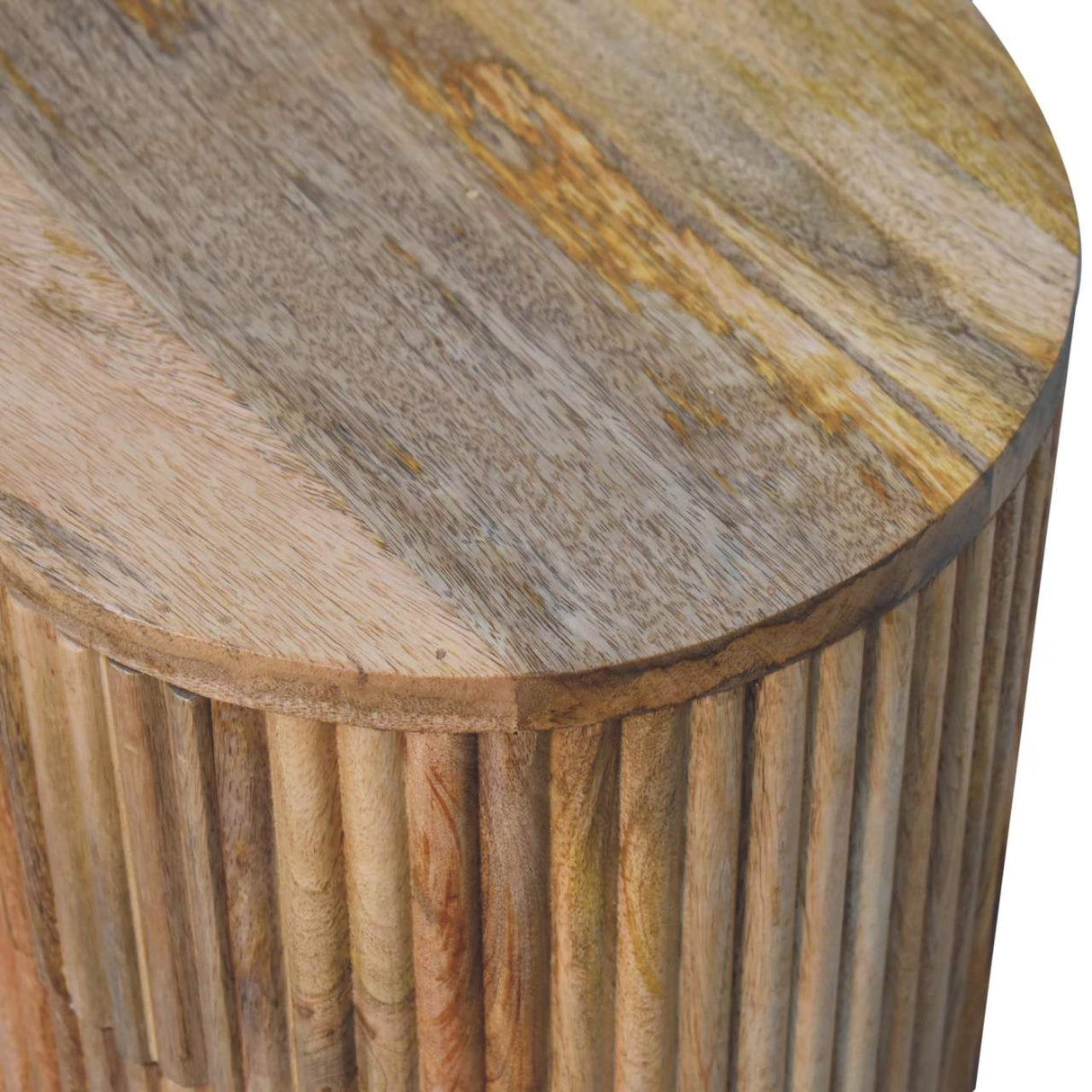 Solid Mango Wood Bedside Cabinet Ball With 3 Drawers - Soba