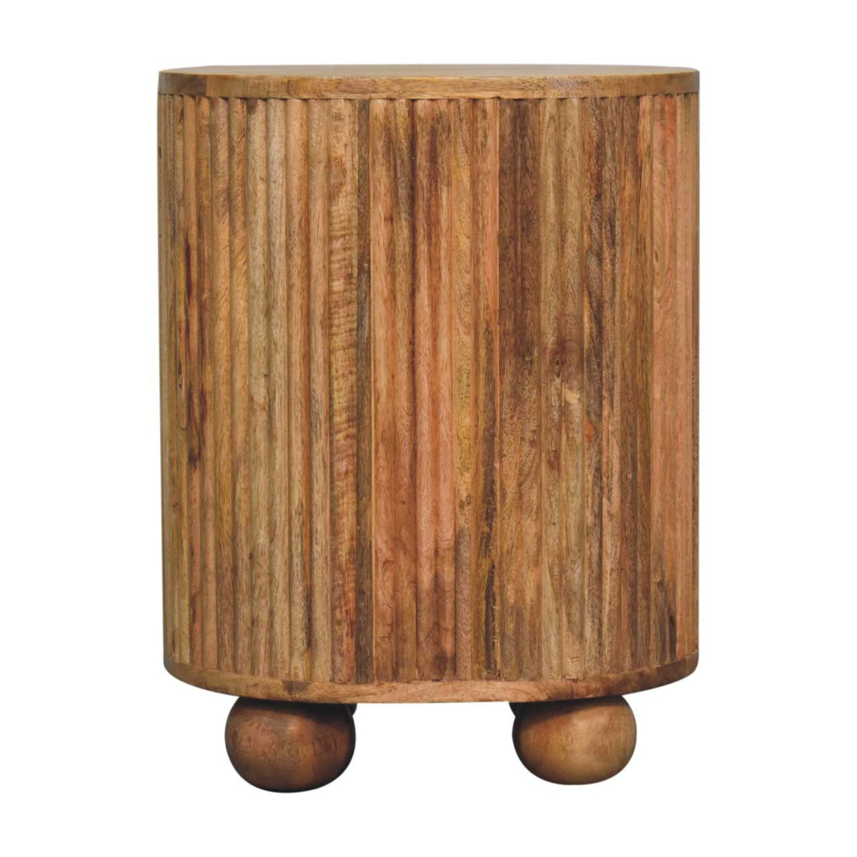 Solid Mango Wood Bedside Cabinet Ball With 3 Drawers - Soba