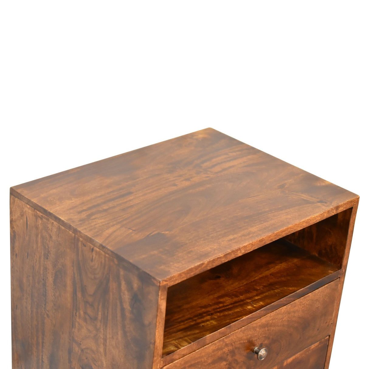 Solid Mango Wood Bedside Cabinet Classic With 2 Drawers - Derby