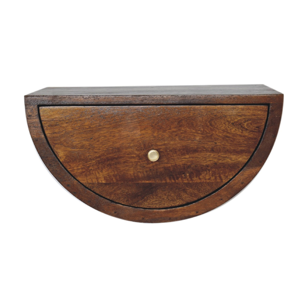 Solid Mango Wood Bedside Cabinet Crescent And Floating - Birmingham