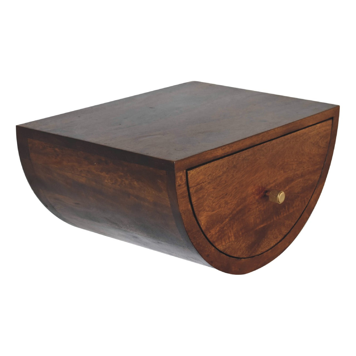Solid Mango Wood Bedside Cabinet Crescent And Floating - Birmingham