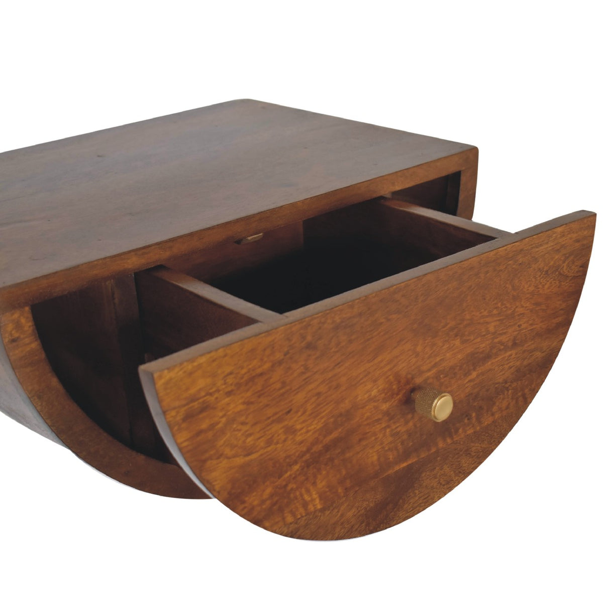 Solid Mango Wood Bedside Cabinet Crescent And Floating - Birmingham