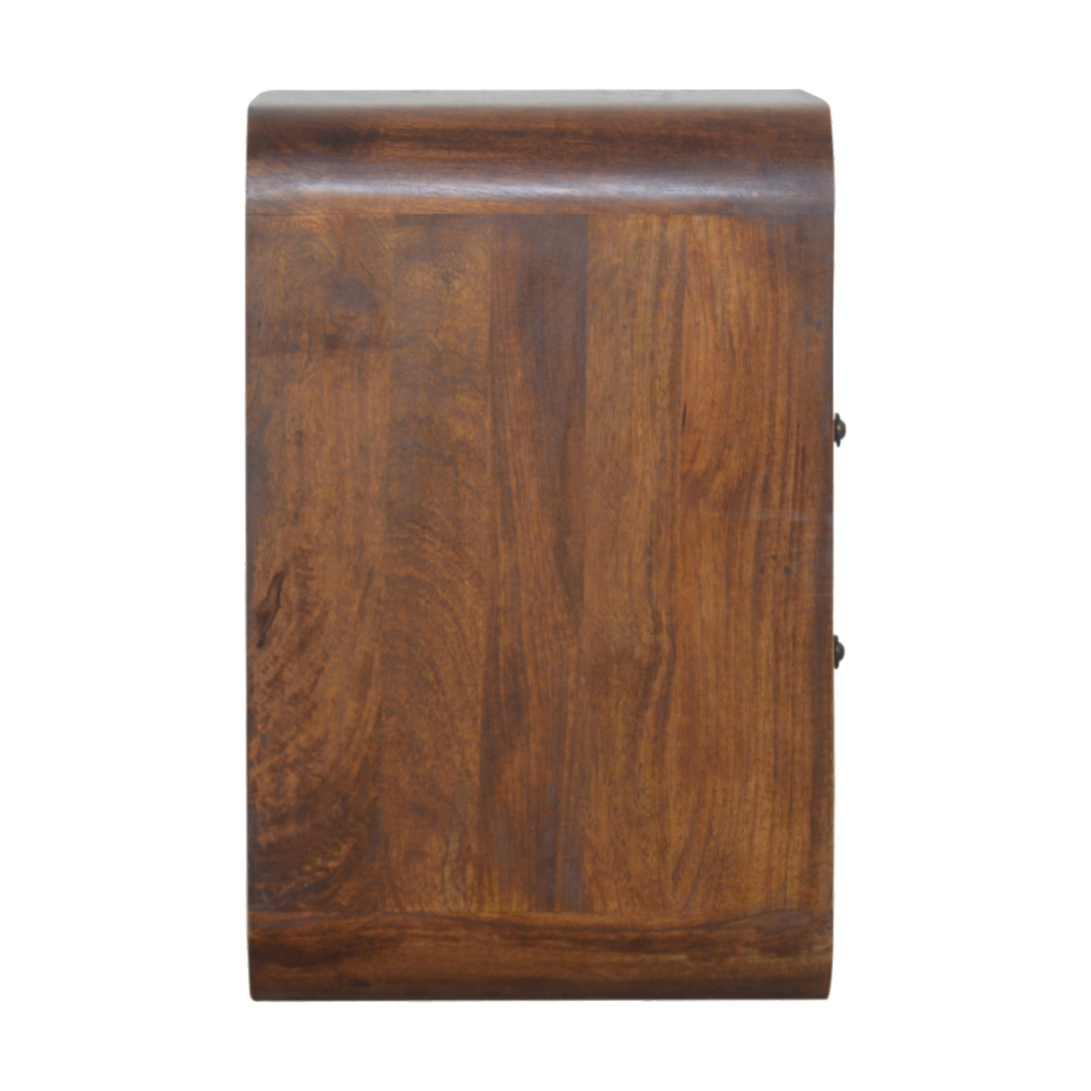 Solid Mango Wood Bedside Cabinet Curve With 2 Drawers - Birmingham