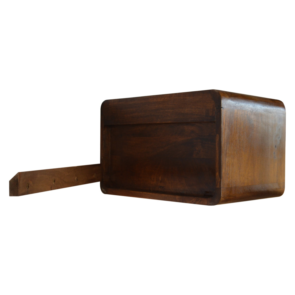 Solid Mango Wood Bedside Cabinet Curved With 2 Drawers - Hereford