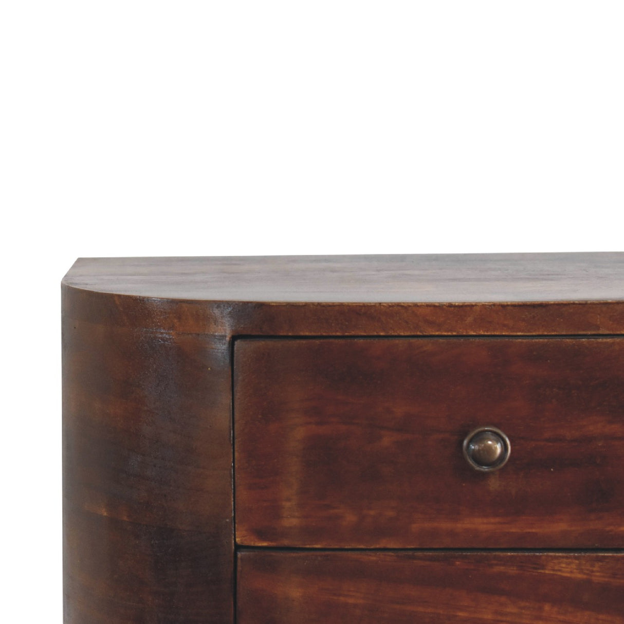 Solid Mango Wood Bedside Cabinet Floating With 2 Drawers - Lunar