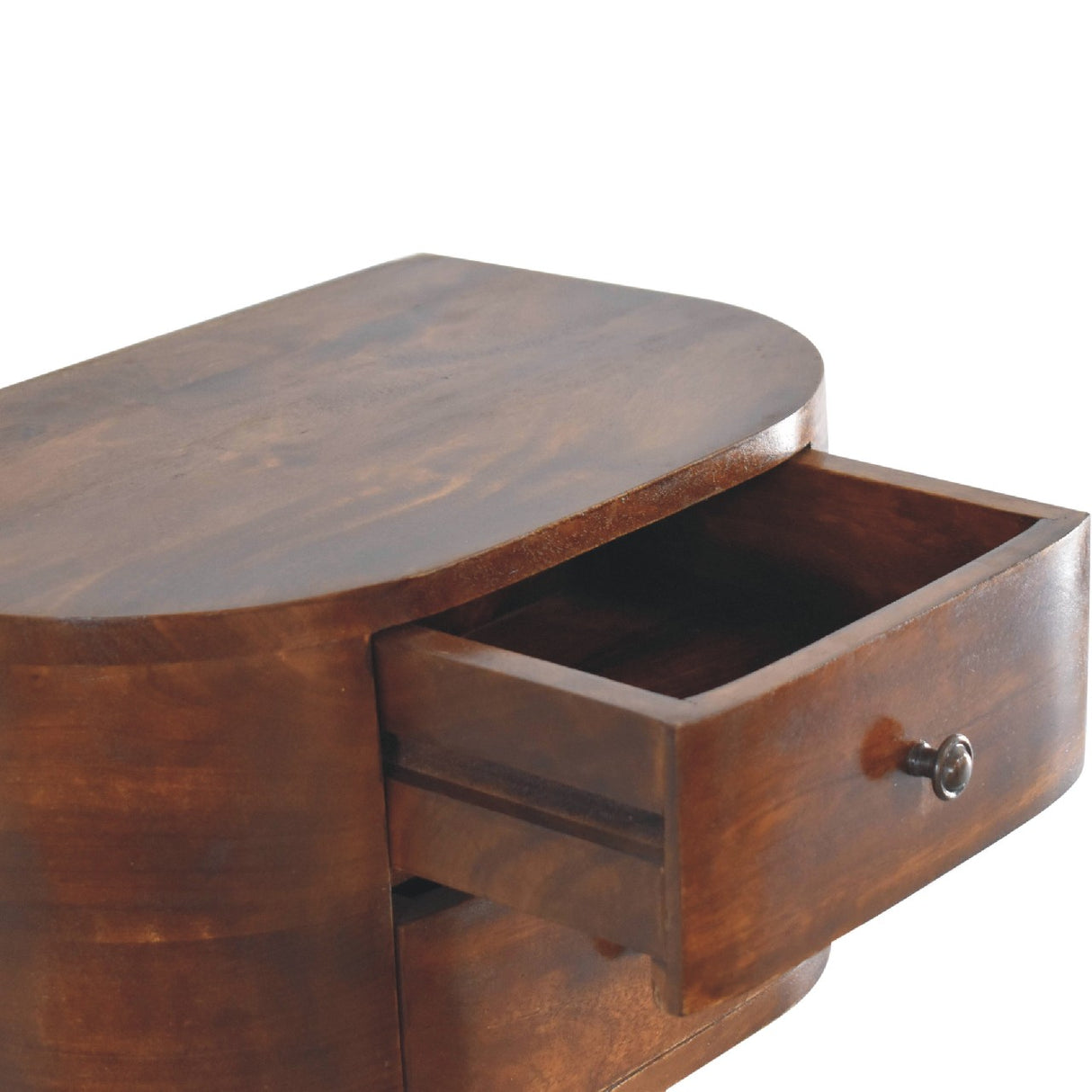 Solid Mango Wood Bedside Cabinet Floating With 2 Drawers - Lunar