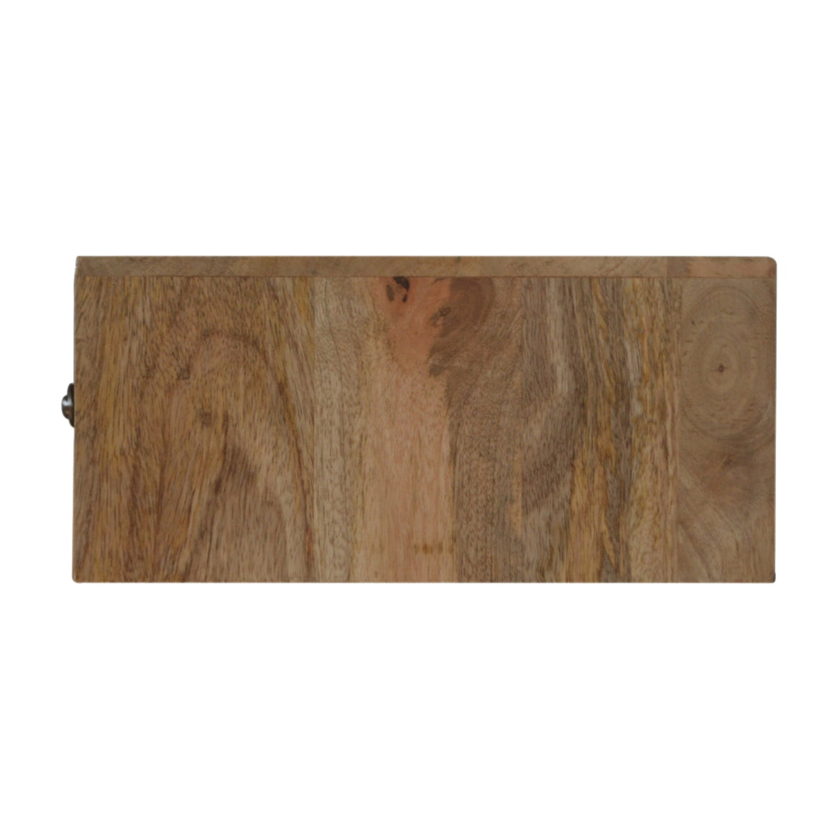 Solid Mango Wood Bedside Cabinet Floating With Carved Lines - Hereford