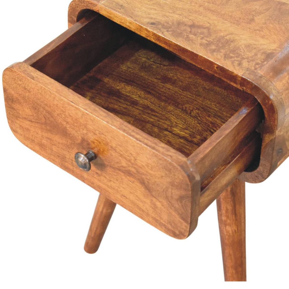 Solid Mango Wood Bedside Cabinet Mini With 1 Drawer - Avora