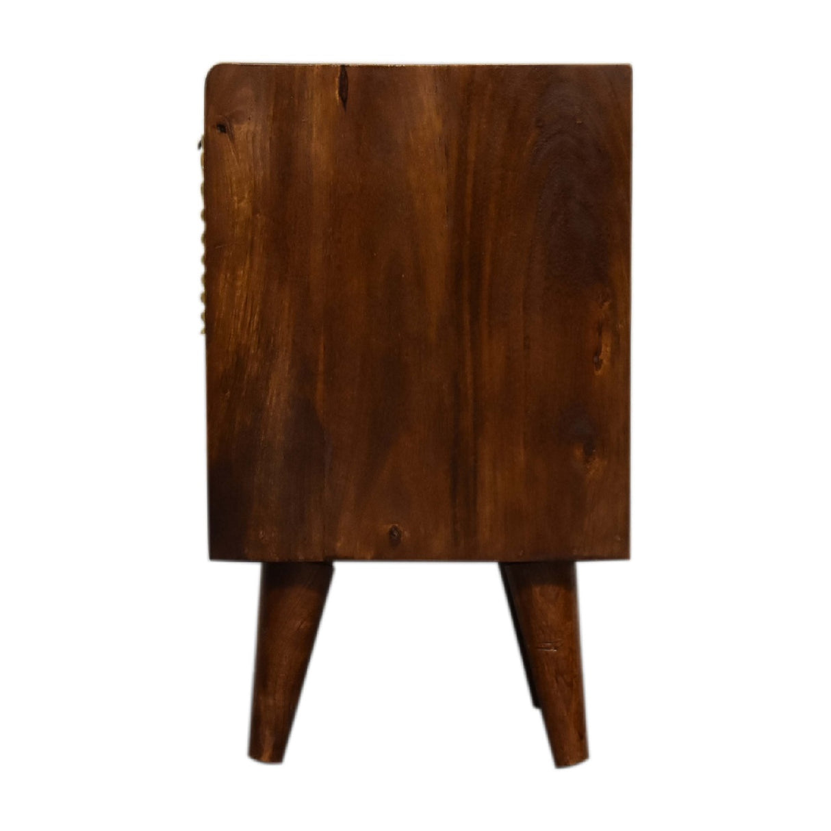 Solid Mango Wood Bedside Cabinet Mini With 1 Gold Front Drawer - Manila