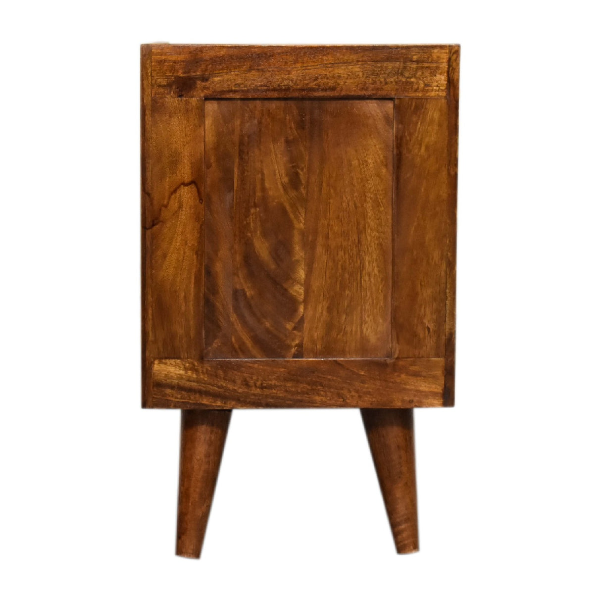Solid Mango Wood Bedside Cabinet Mini With 1 Gold Front Drawer - Manila