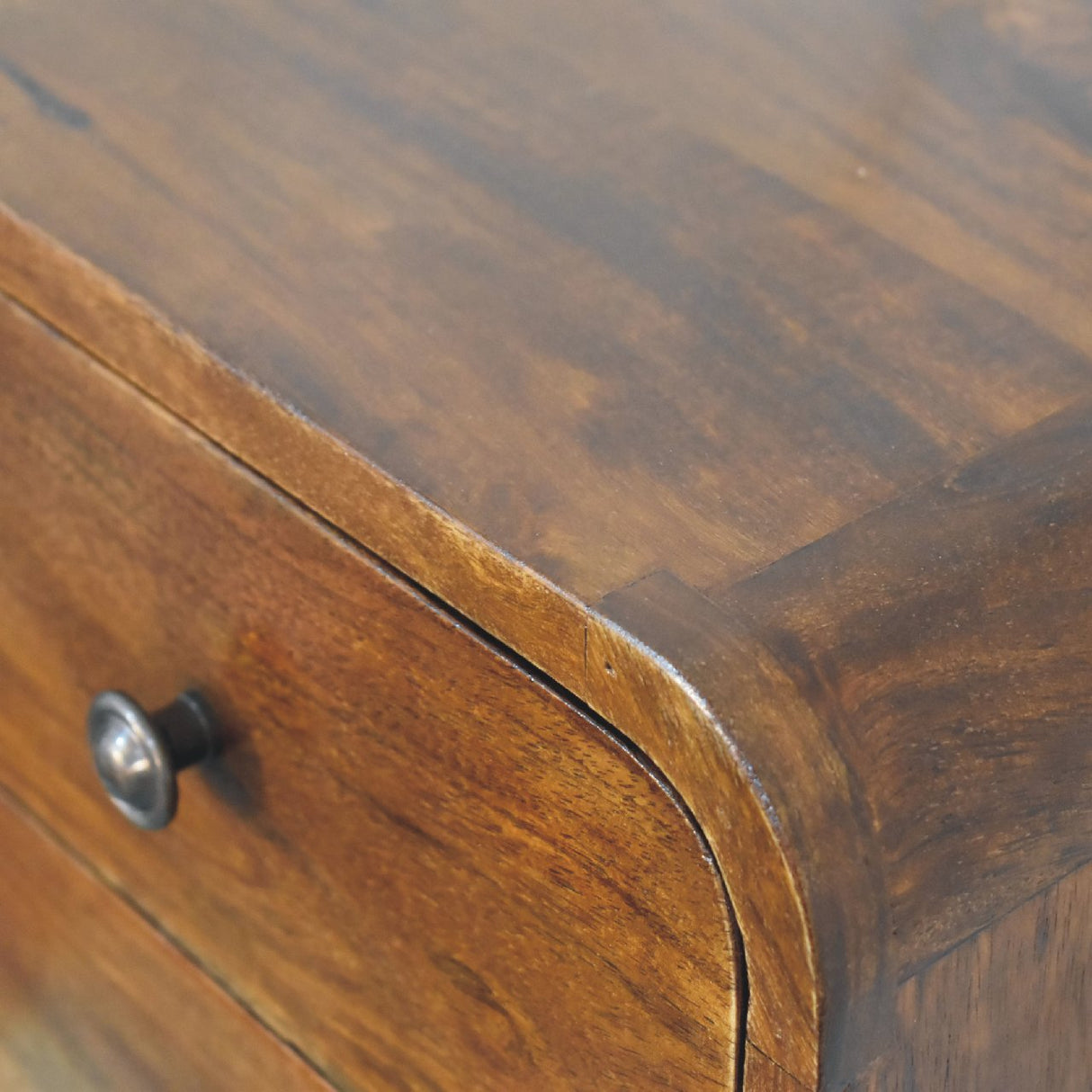 Solid Mango Wood Bedside Cabinet Mini Floating With 2 Drawers - Hereford