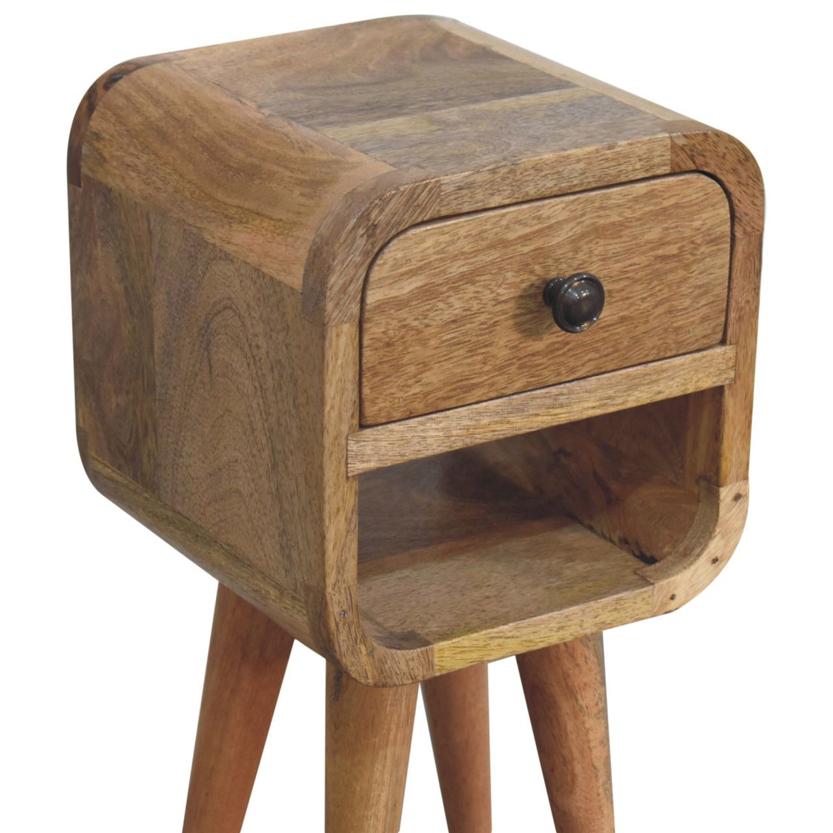 Solid Mango Wood Bedside Cabinet Mini Lower With 1 Drawer - Exeter