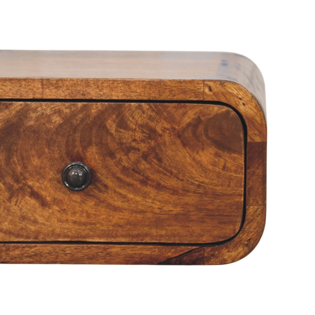 Solid Mango Wood Bedside Cabinet Mini Wall Mounted With 1 Drawer - Avora