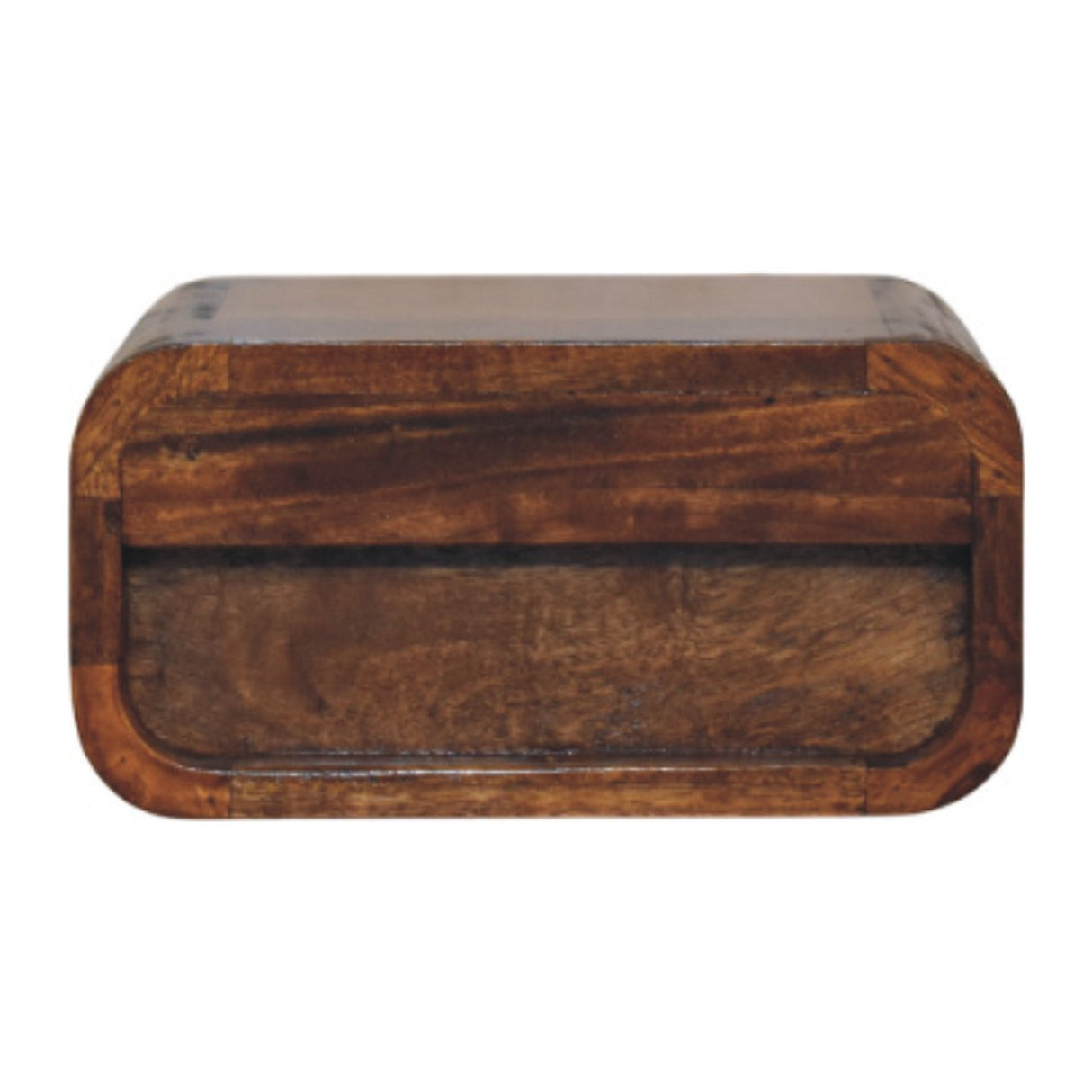 Solid Mango Wood Bedside Cabinet Mini Wall Mounted With 1 Drawer - Avora